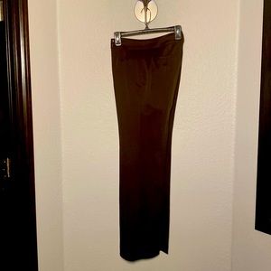 Brown satin finish dress slacks - wide straight leg - one of my favorites!